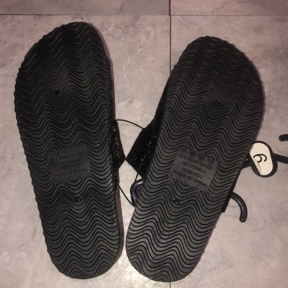 Black glitter summer slide sandal size 6 women brand new clogs spring shoe - Picture 4 of 5